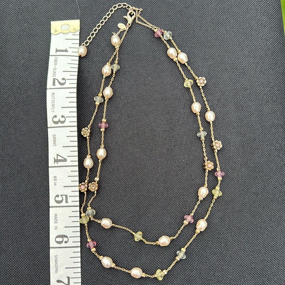 Premier Design Gold-tone Necklace w/ pearls ~ beads ~ flowers - Picture 5 of 5